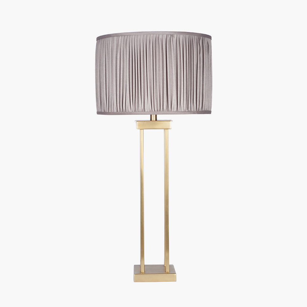 Langston Satin Brass Metal Column Table Lamp - Base Only